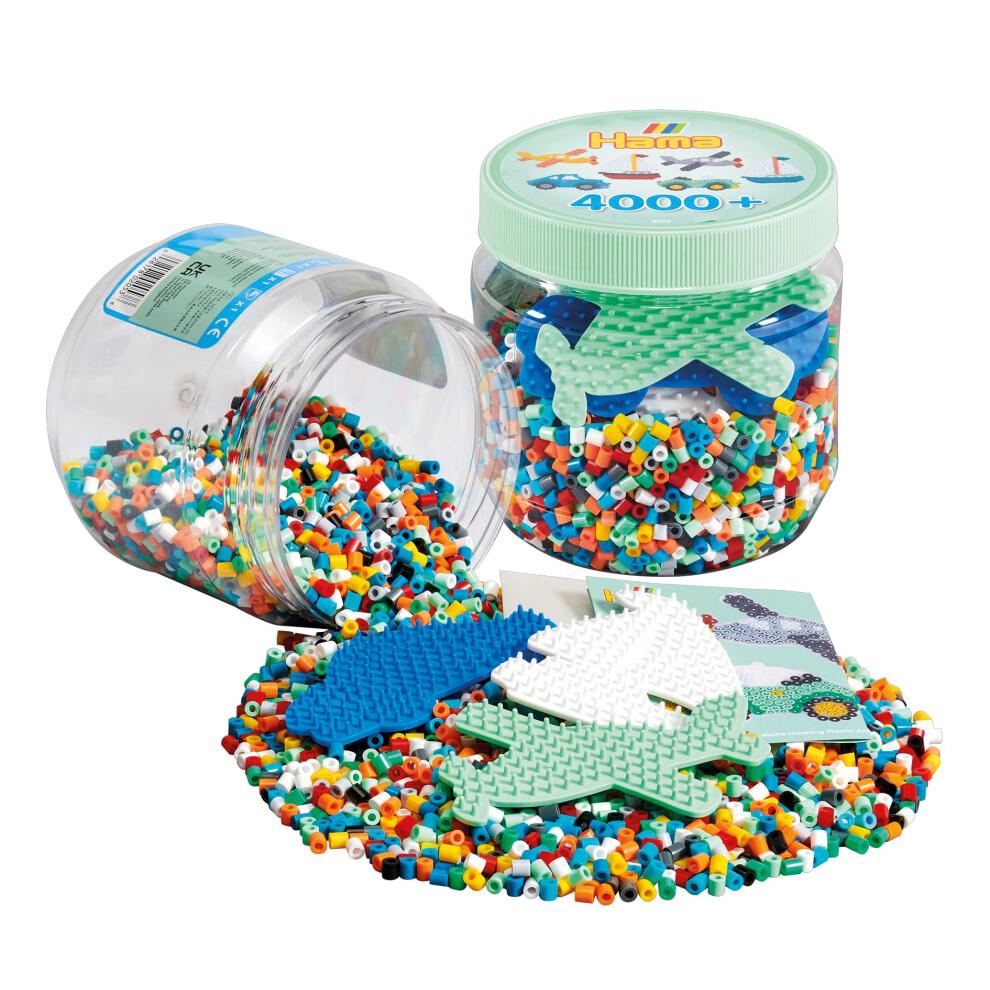 Hama Beads 2053 4K Beads and 3 Pegboards in Tub  Green