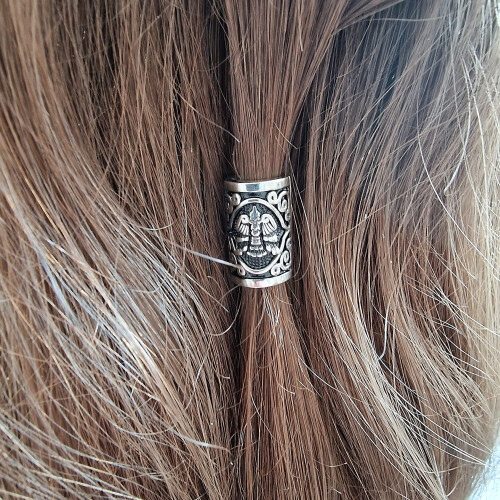 VALHALLA Der ADLER Haarperlen   ffner Wikinger Bartperle 316L Stahl Silber Edelstahl Gro 2