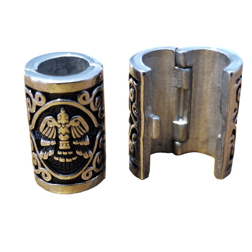VALHALLA Der ADLER Haarperlen   ffner Wikinger Bartperle 316L Stahl Silber Edelstahl Gro
