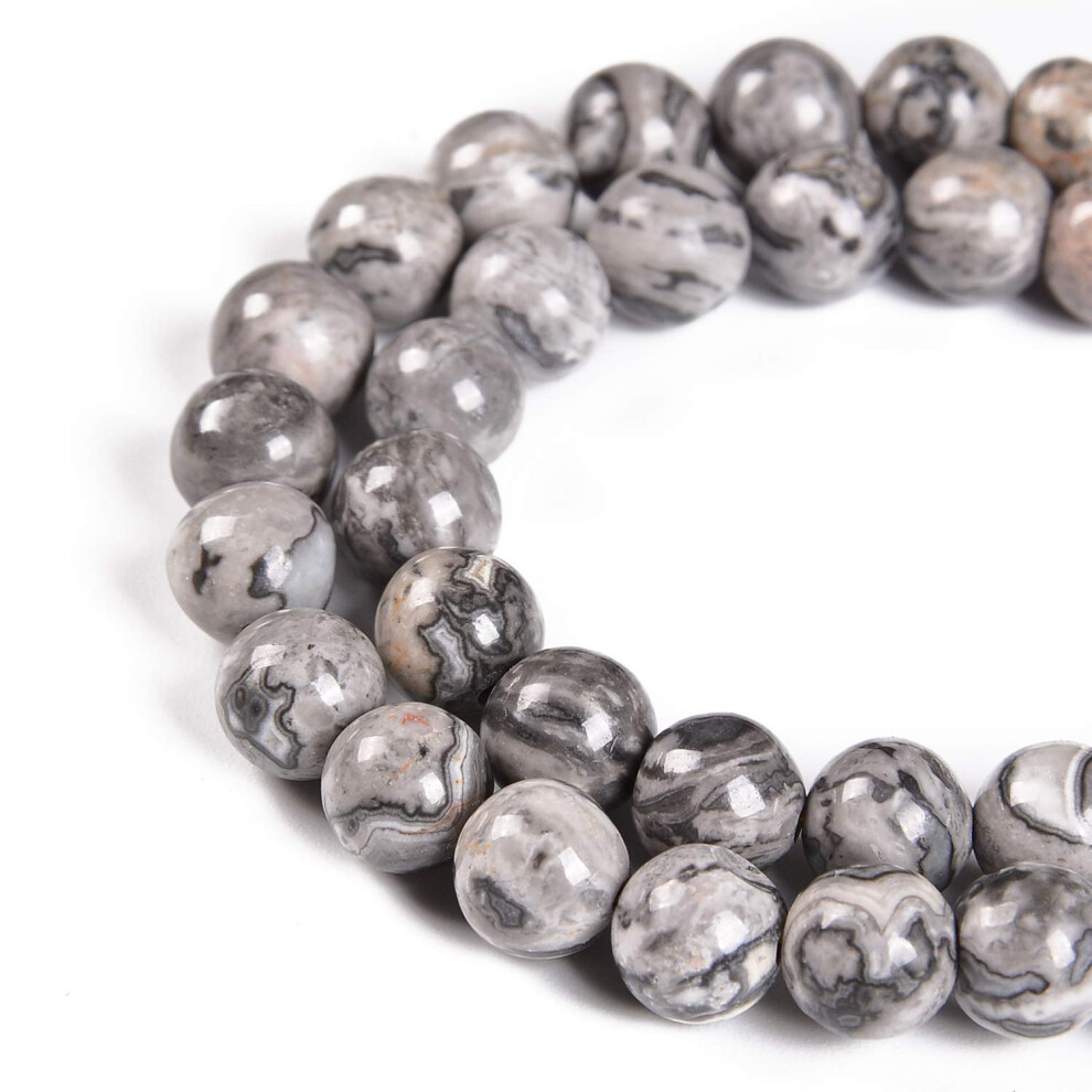 Nancybeads 60 stuks 6 mm natuurlijke Jasper edelsteen ronde spacer losse kralen voor het maken van sieraden 15,5"" 1 streng (Jasper 6 mm 60 kralen)