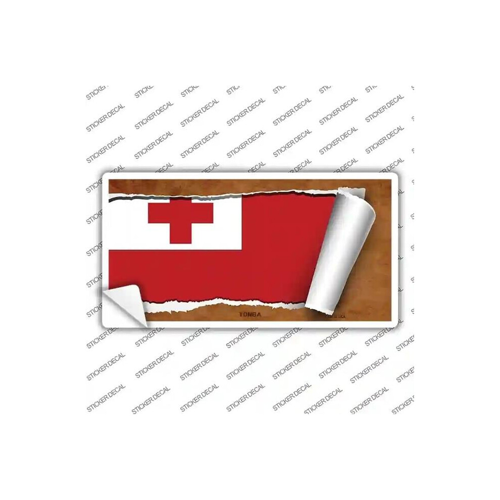 Smart Blonde Lp-9301S-L Tonga Flag Scroll Novelty Sticker Decal - Large 792636462528