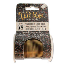 The Beadsmith Wire Elements, 24 mretu, lakkozott, homlyosodsnak ellenll rzhuzal kszerksztshez, 30 yardos 27,43 mteres ors (vintage bronz