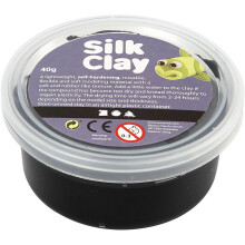 Pasta de modelagem autoendurecível Silk Clay - 40 gr Preto - Adulto - Misto
