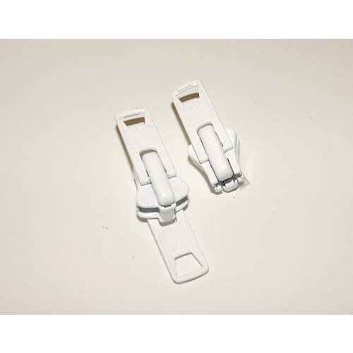YKK Double Metal Tab Zipper Slider #10 Replacement  2 Pieces  White