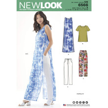 New Look Sewing Pattern Set for Women's Tunic/Top and Pants  A (8-10-12-14-16-18)  White