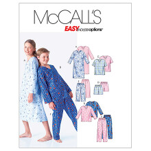 McCall's Patterns M6227 Boys'/Girls' Nightshirt Tops Shorts and Pants Size CS (12-14-16)