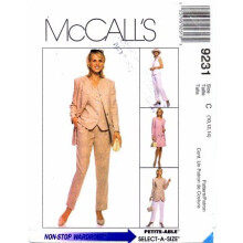 McCall's 9231 Sym?nster Misses Jakke Vest Bukser Nederdel Suit St?rrelse 10 - 14 - Buste 32 1/2 - 36
