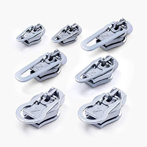 ZlideOn Zipper Pull Replacement - 7pcs  Silver  Large - Instant Zipper Replacement Slider Multipack 1