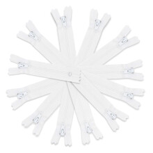 Distribuidor autorizado de ZipperStop para mayoristas de cremalleras YKK de 14"" para faldas y vestidos, color blanco 501 (paquete de 12)