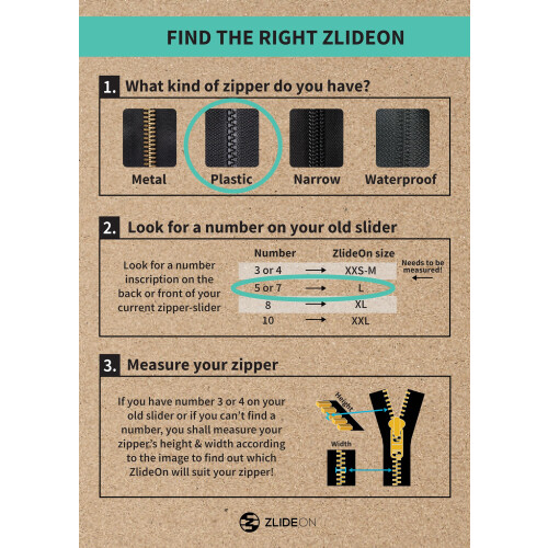 ZlideOn Zipper Pull Replacement - 1pcs  Silver  Normal (L) - Instant Zipper Replacement Slider for Plastic Zippers 2