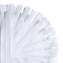 KGS nylon ritsen voor naaiwerk | Maat: 6 inch | Kleur: Wit | 100 stuks per verpakking | Enkele kleur #3 nylon ritsen voor het maken van tassen, kusse