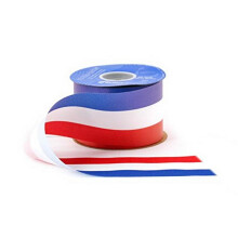 Berwick Offray Flora-Sating Print Tri-Color 5/8 """" x 50 meter-rd/vit/bl band