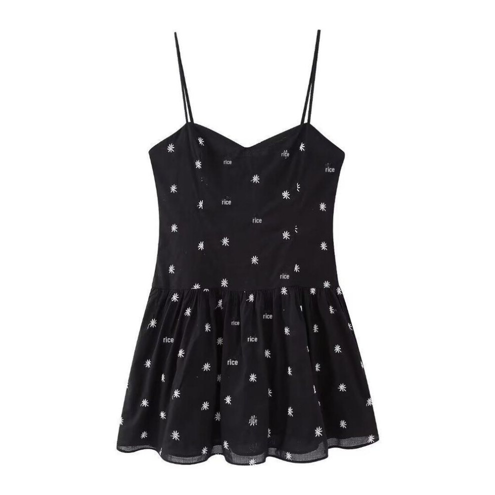 (Small) European and American Style Sexy Floral A-Line Summer Dress – Daisy Print