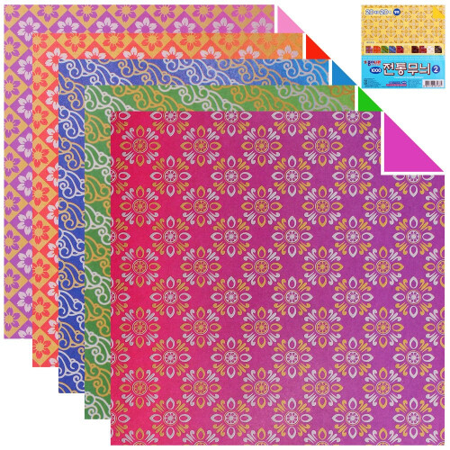 100 Sheets Double Sided Origami Paper Various Patterns (Traditional Pattern_2) 2