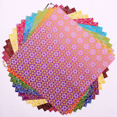 100 Sheets Double Sided Origami Paper Various Patterns (Traditional Pattern_2) 1