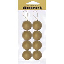 Palline di Natale in pasta sfoglia D?copatch 5x5x5 cm - Marrone Confezione da 8