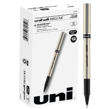Uniball Deluxe Tintenroller 12 schwarze Stifte, 0,7 mm feine Spitze, Tintenroller Schul- und Burobedarf, Tintenstifte, Lehrerstifte, Stifte m