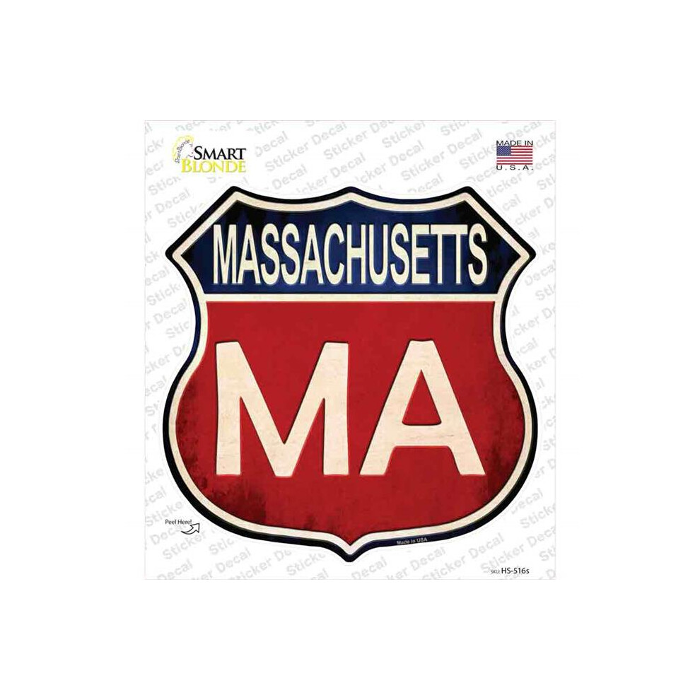 Smart Blonde Hs-516S-M Massachusetts Novelty Highway Shield Sticker Decal - Medium 792636445859