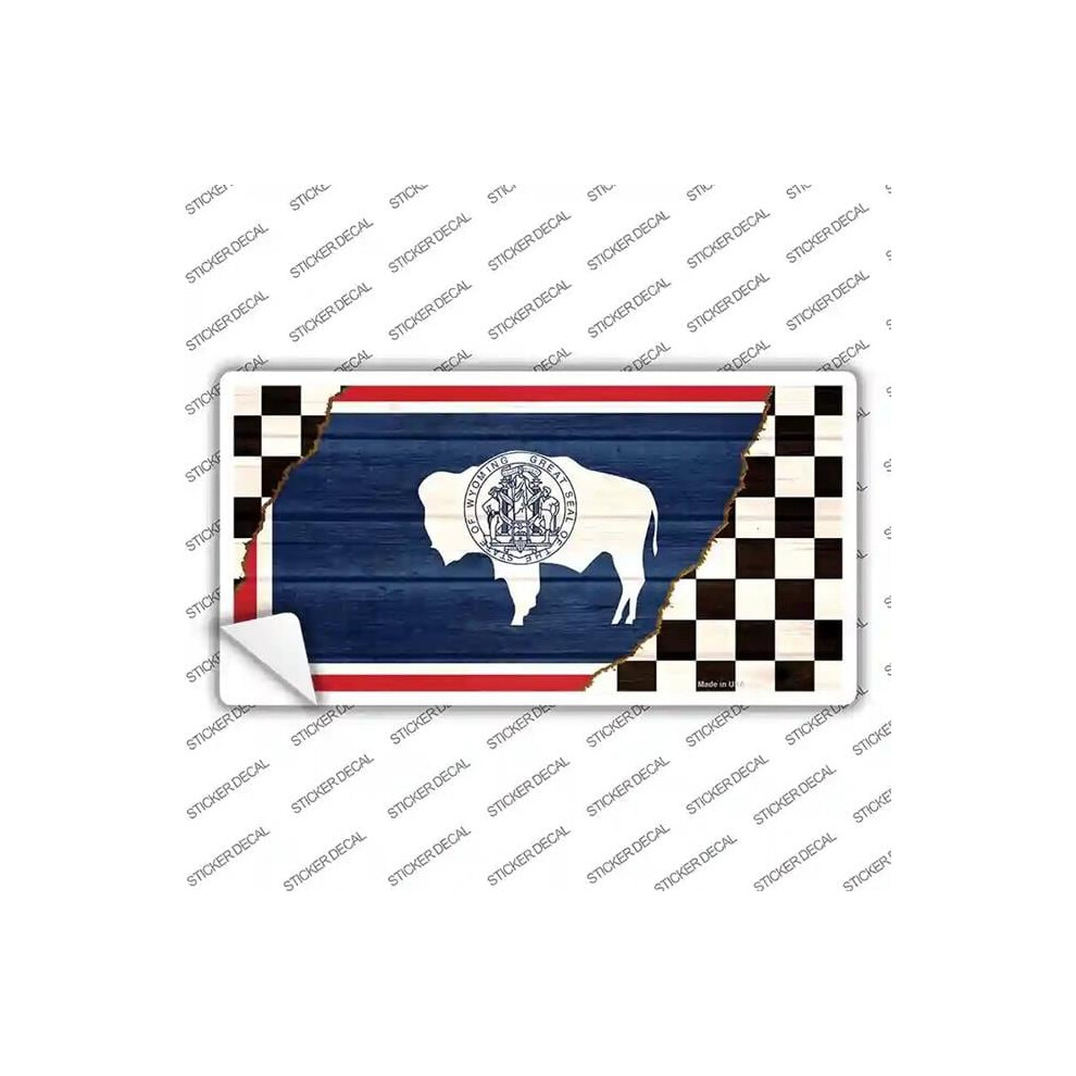 Smart Blonde Lp-13735S-L Wyoming Racing Flag Novelty Sticker Decal - Large 792636450488