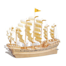 Forbundet 3D -puslespil Ancient Sailboat Wood Craft Construction Model Kit Unik og uddannelsesmæssig DIY Trælegetøj Monteringsmodel Uafsluttet hå