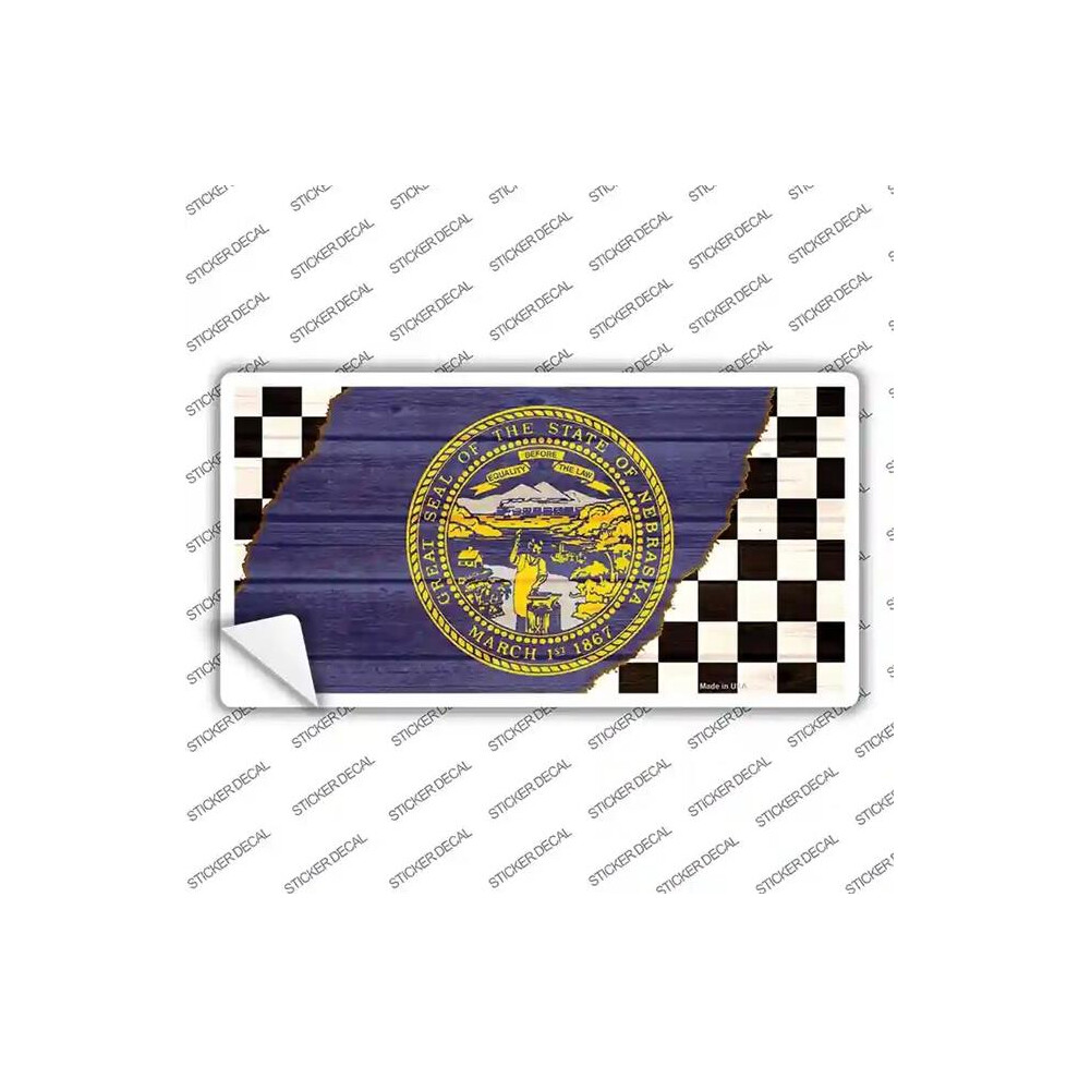 Smart Blonde Lp-13712S-L Nebraska Racing Flag Novelty Sticker Decal - Large 792636449819