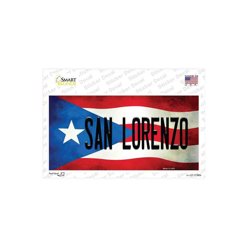 Smart Blonde Lp-11380S-M San Lorenzo Puerto Rico Flag Novelty Sticker Decal - Medium 792636449444