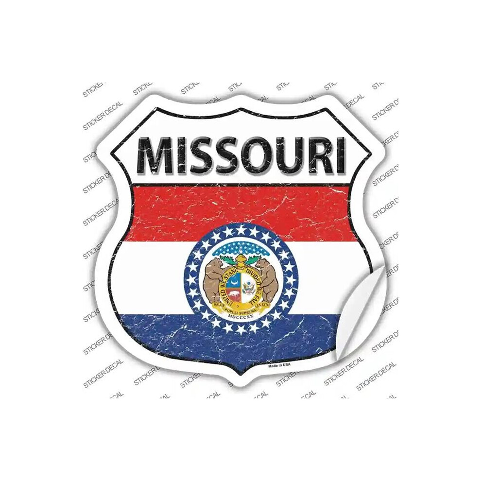 Smart Blonde Hs-133S-S Missouri Flag Novelty Highway Shield Sticker Decal - Small 792636469732
