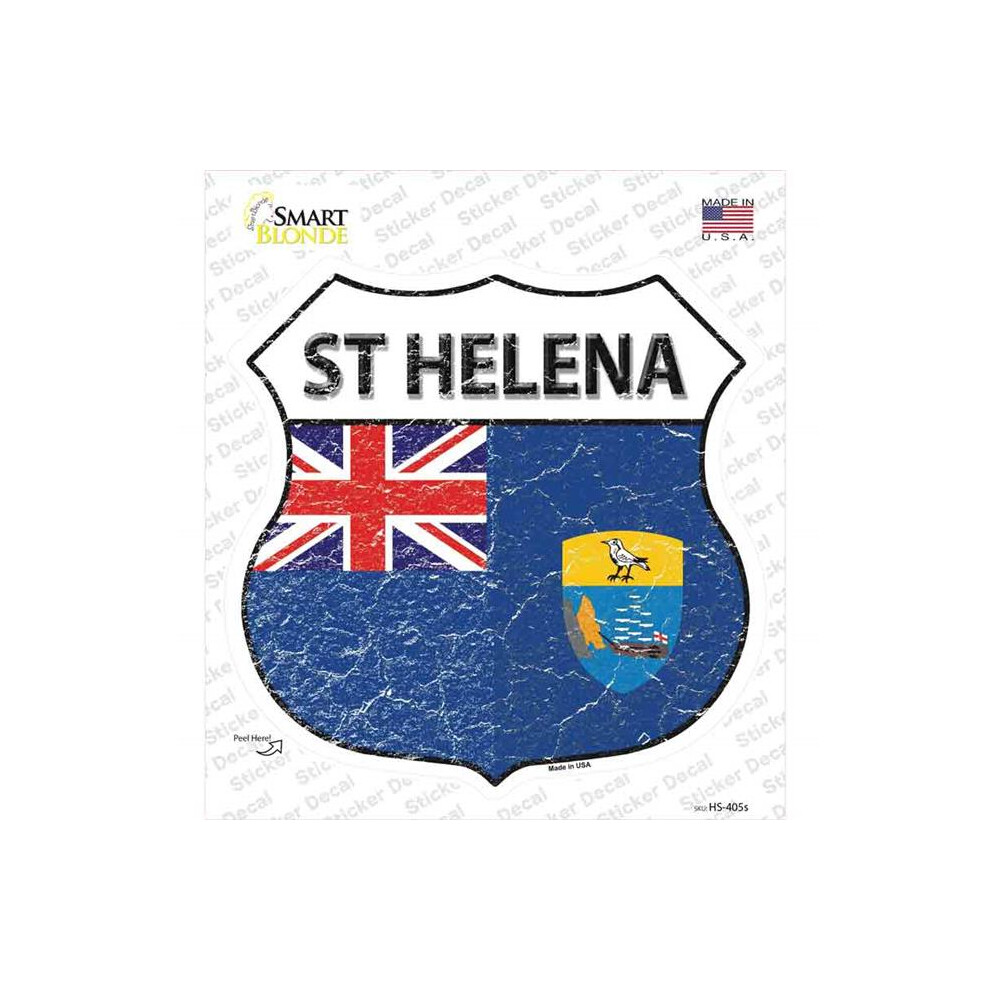 Smart Blonde Hs-405S-M St Helena Flag Novelty Highway Shield Sticker Decal - Medium 792636485312