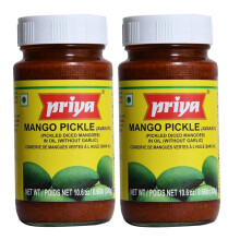 Priya Mango Pickle 300g (Pack of 2) | Authentic Spicy Indian Achar | Traditional Andhra-Style Pickle | No Artificial Preservatives