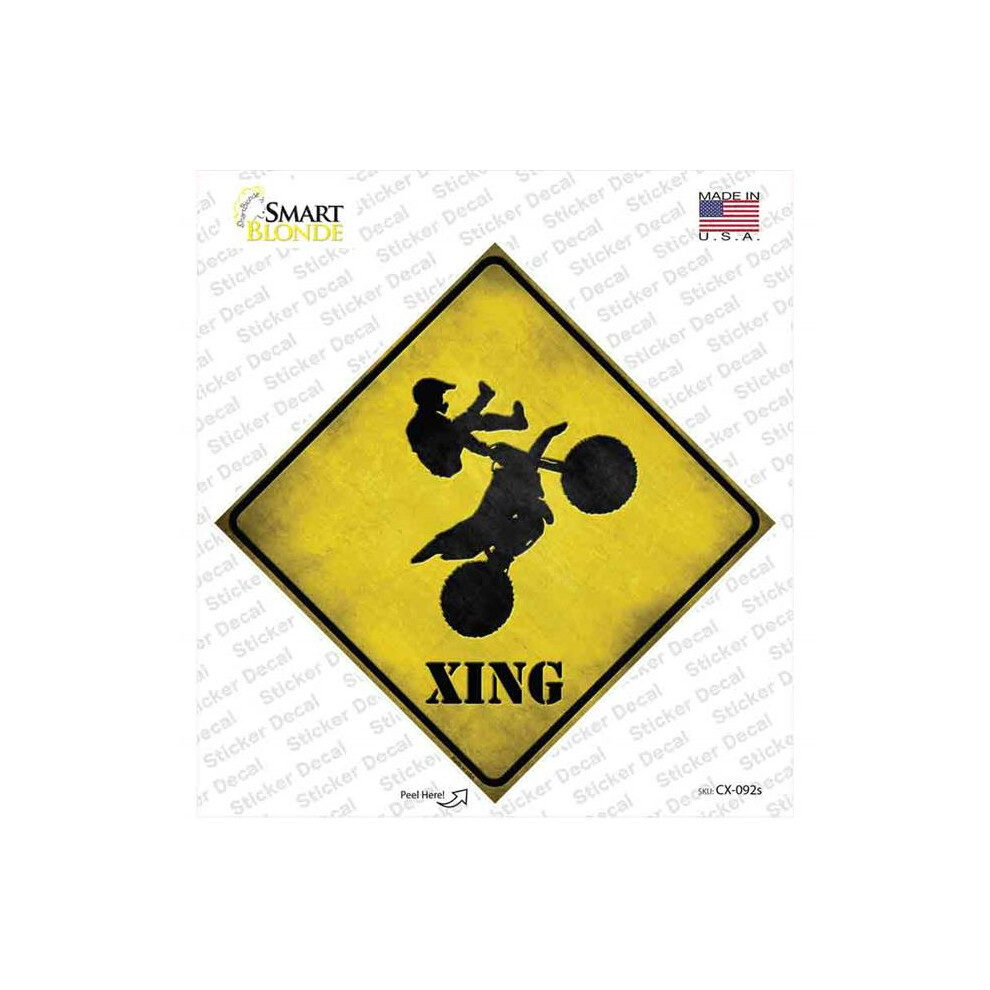 Smart Blonde Cx-092S-M Motocross Xing Novelty Diamond Sticker Decal - Medium 792636442674