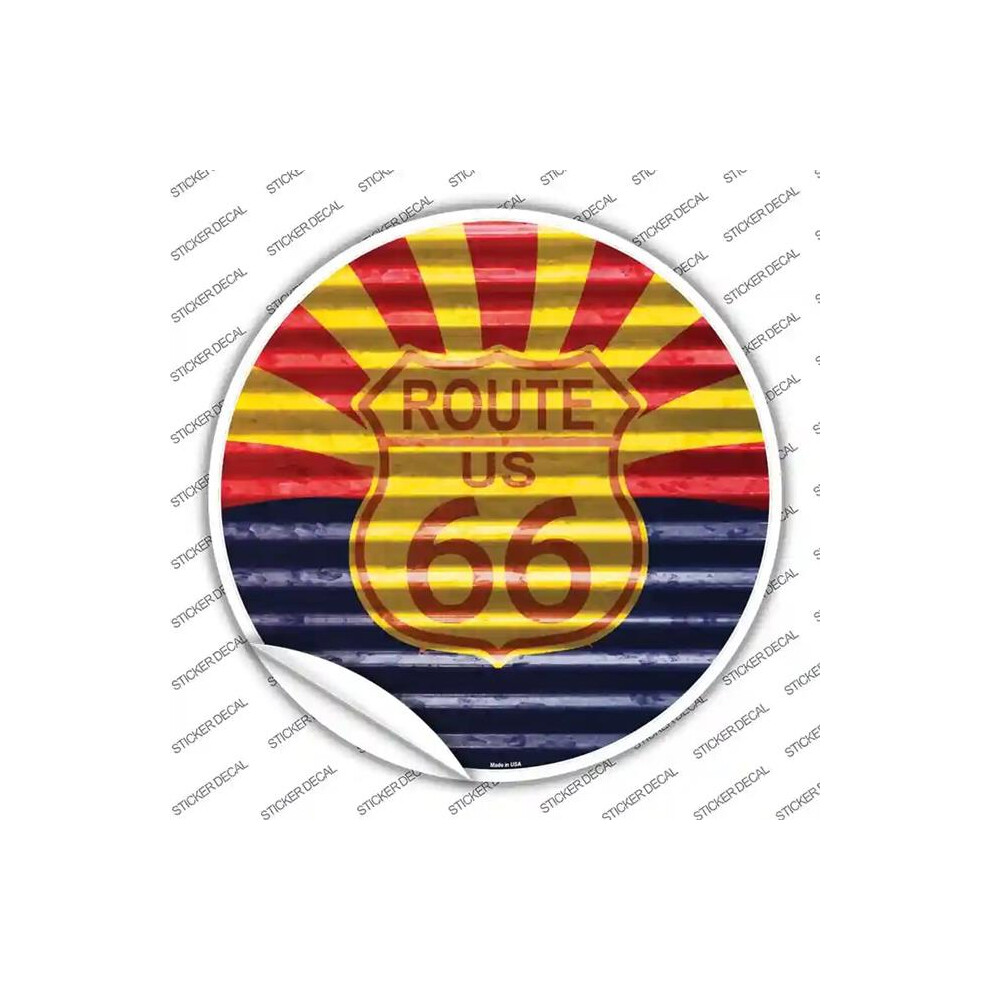 Smart Blonde C-896S-Xl Route 66 Arizona Flag Novelty Circle Sticker Decal - Extra Large 792636442179
