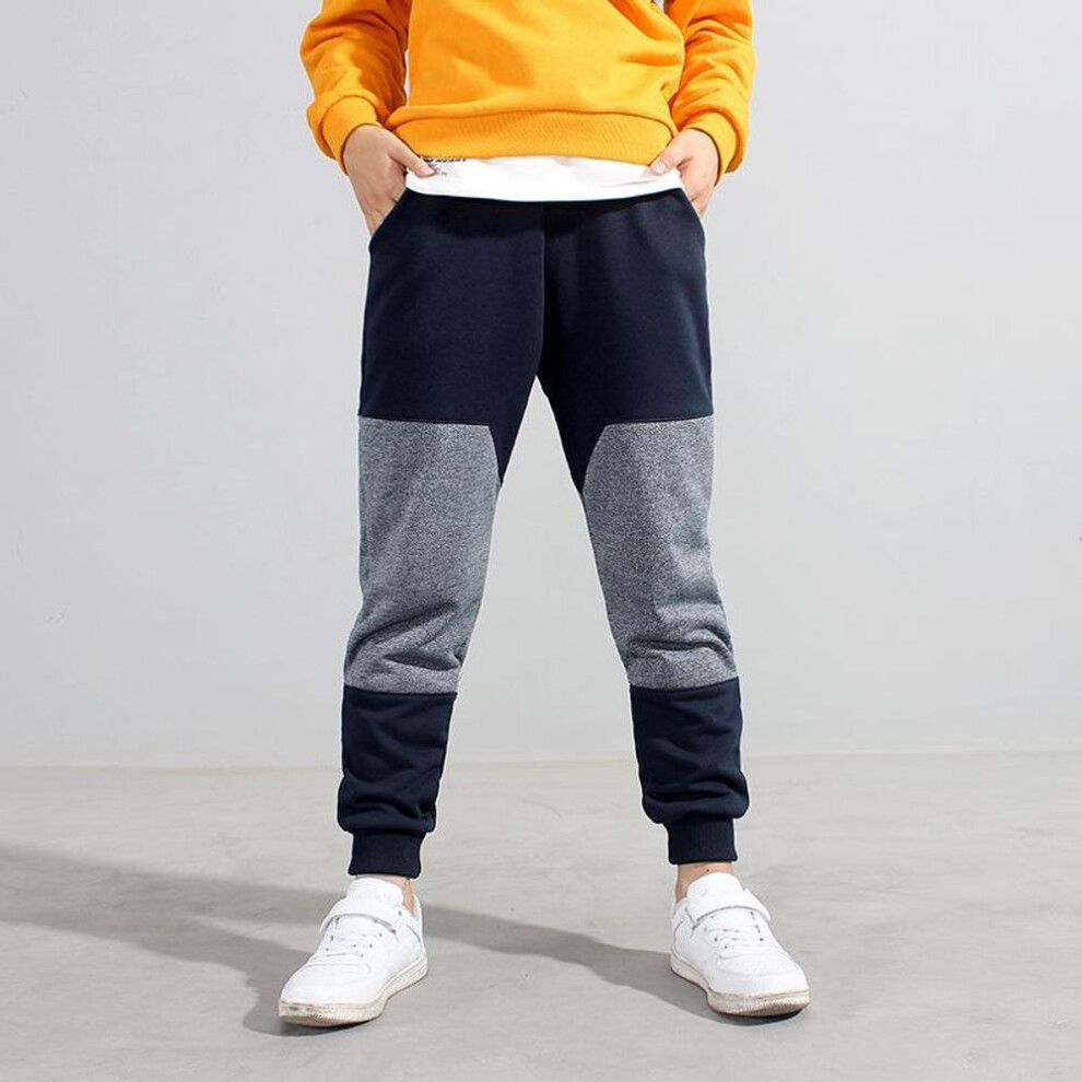 (navy blue, 160 cm) "spring Korean-style Boys' Contrast Stitching Sweatpants - Casual Sports Trousers For Kids