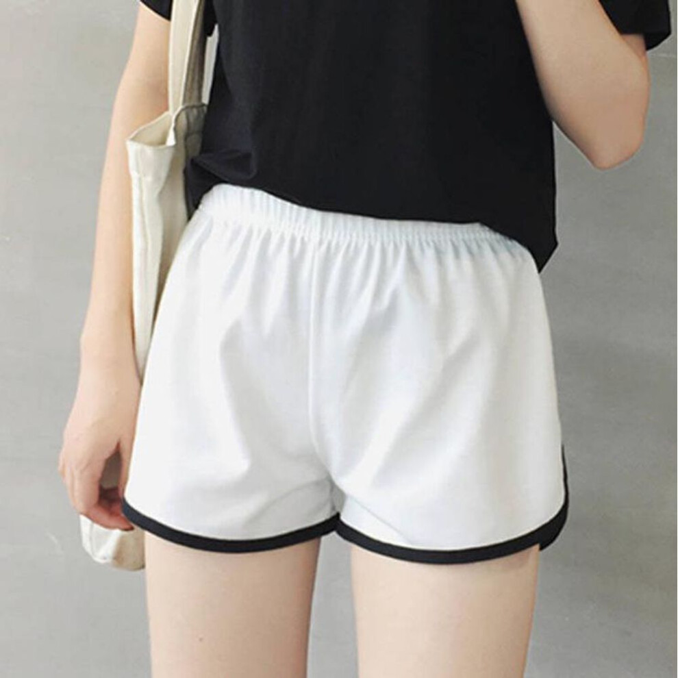 (white, 2XL) Women's Trendy Summer Sports Shorts: Loose Fit, Slim, Wide-Leg, Straight, Casual Three-Quarter Pants