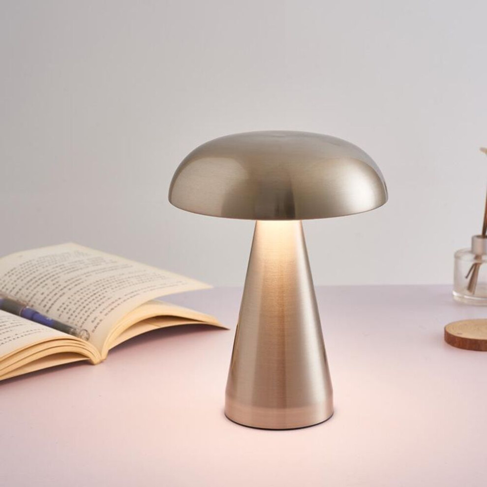 (silver, 3W) "Danish Coconut Tree Mushroom Lamp: Portable Metal Table Lamp for Outdoor, Study, Bedroom, or Bar Atmosphere