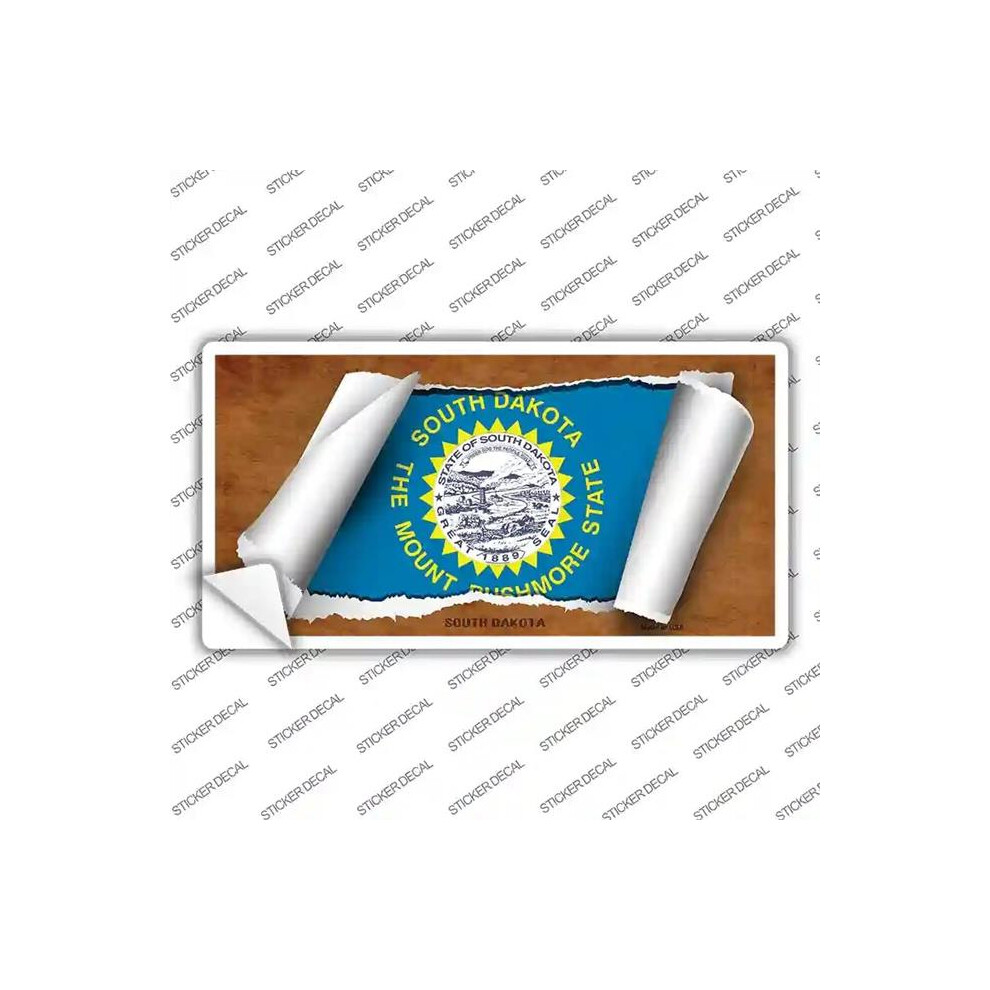 Smart Blonde Lp-9047S-L South Dakota Flag Scroll Novelty Sticker Decal - Large 792636458200