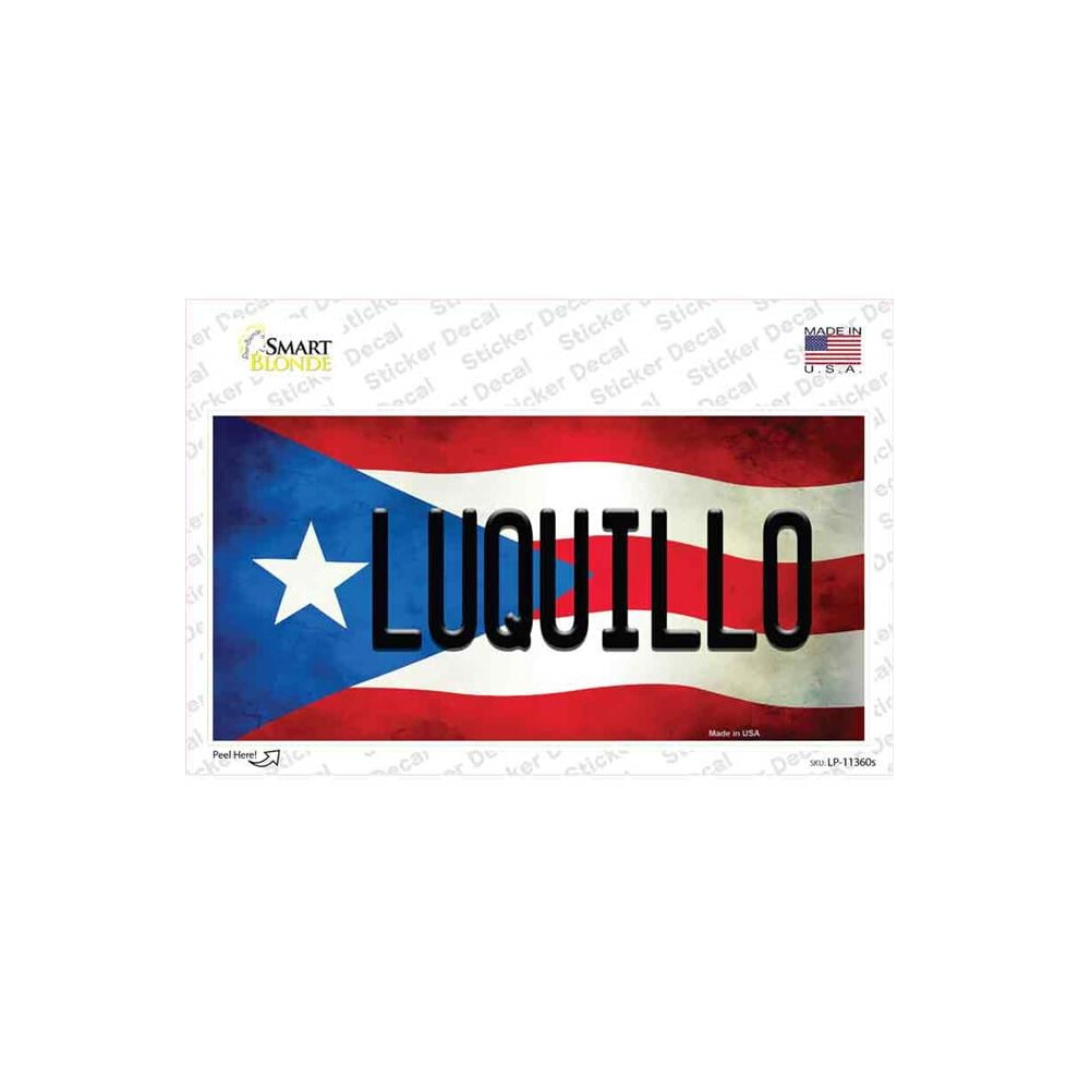 Smart Blonde Lp-11360S-M Luquillo Puerto Rico Flag Novelty Sticker Decal - Medium 792636448874