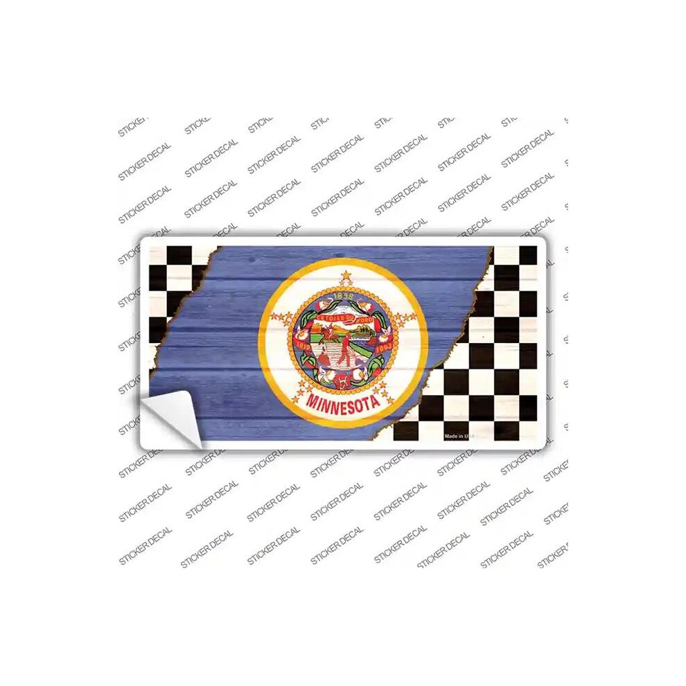 Smart Blonde Lp-13708S-L Minnesota Racing Flag Novelty Sticker Decal - Large 792636449796
