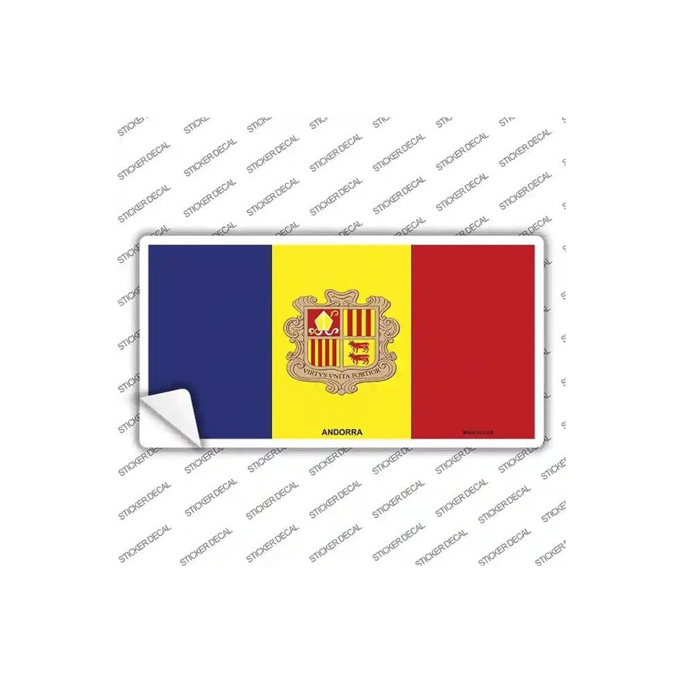 Smart Blonde Lp-3956S-L Andorra Flag Novelty Sticker Decal - Large 792636454288