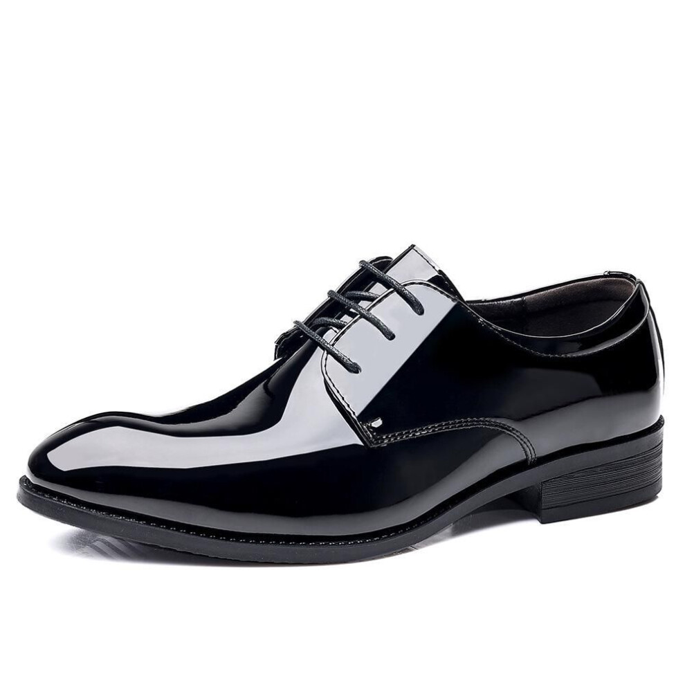 (black, Size 42) 2025 Spring Men's Large Size Formal Black Leather British Business Wedding Shoes
