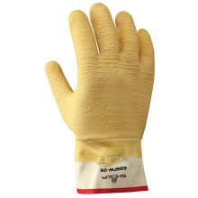 Showa 68NFW Gant de caoutchouc naturel entierement enduit kevlar coton verrouillage de securite renforcee Cuff Coue Resistante Large jaune (paque