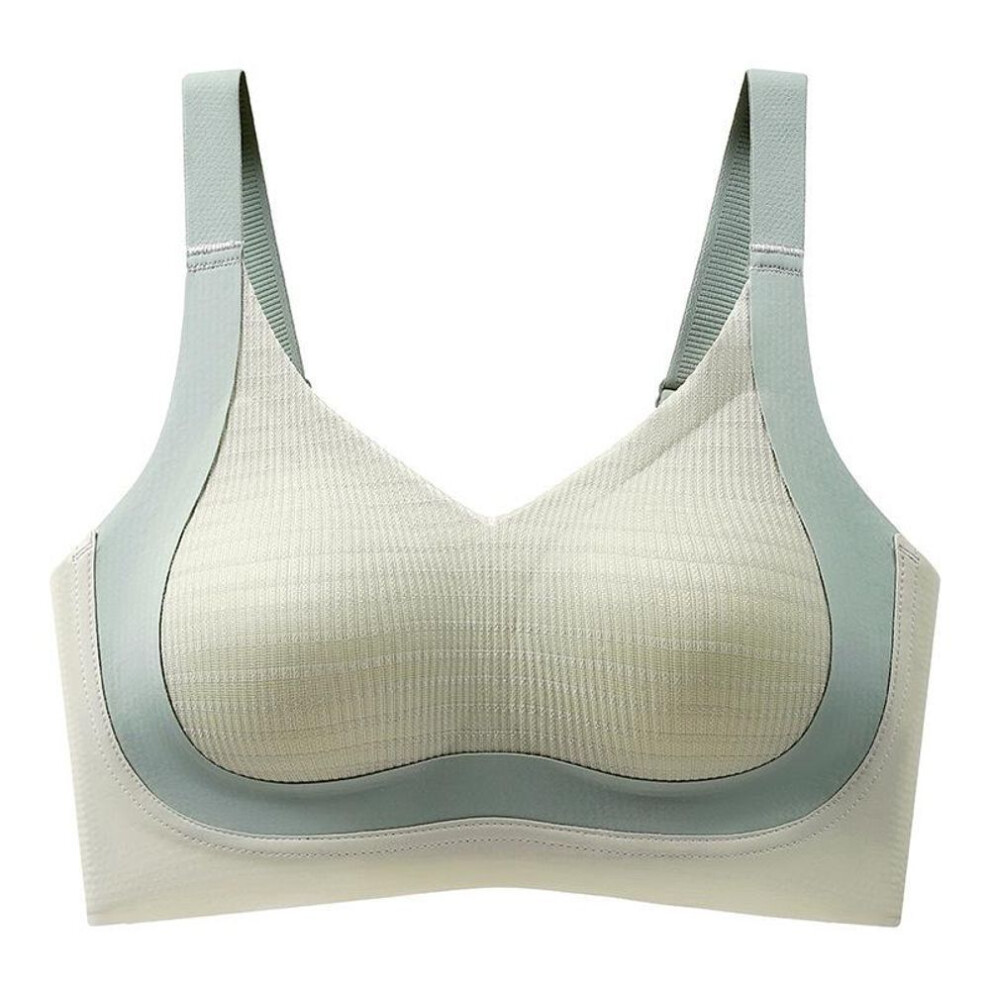 (light green, 2XL (140-160 lbs, 40/90BCD)) Seamless Women's Sports Bra: Large Bust Support, No Steel Ring, Anti-Sagging, Cool Comfort, Vest Style
