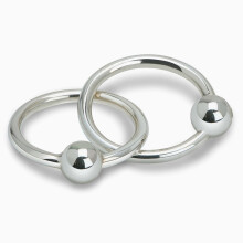 Krysaliis Beissring-Rassel aus 925er Sterlingsilber mit zwei Ringen Geschenk fur Neugeborene, Jungen und Madchen lauft nicht an und ist langle