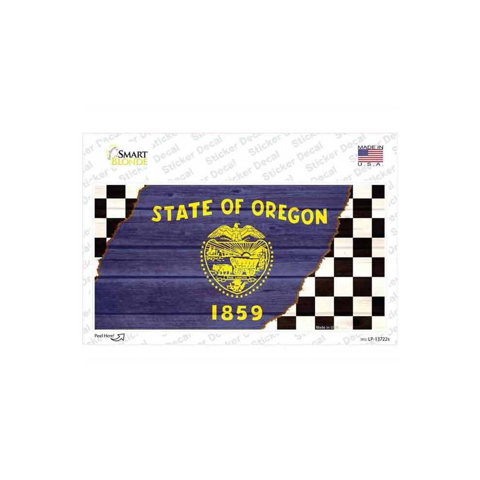 Smart Blonde Lp-13722S-M Oregon Racing Flag Novelty Sticker Decal - Medium 792636450389