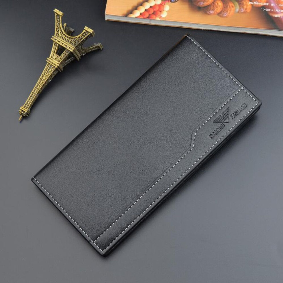 (black) Men's Long Wallet - Casual Business, Multi-card Slot, Large Capacity, Thin Soft Design