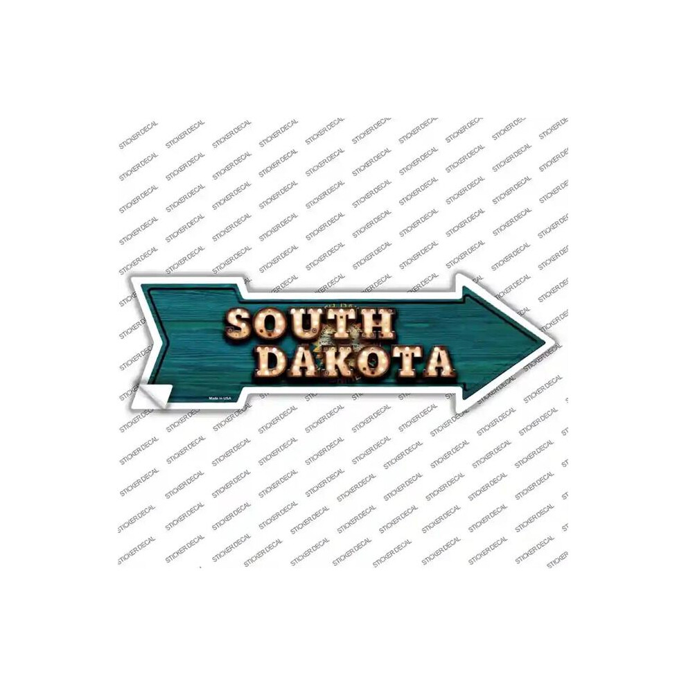 Smart Blonde A-621S-S South Dakota Bulb Lettering Novelty Arrow Sticker Decal - Small 792636448485