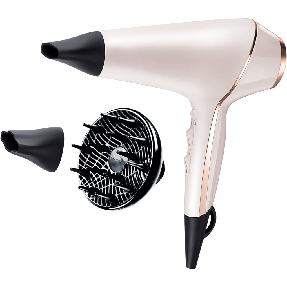 (Rose Gold, Hair Dryer) 2400W Hair Dryer ( Ionic Conditioning for Frizz Free Hair, Diffuser, 2 Concentrators, Powerful, Professional Results, )
