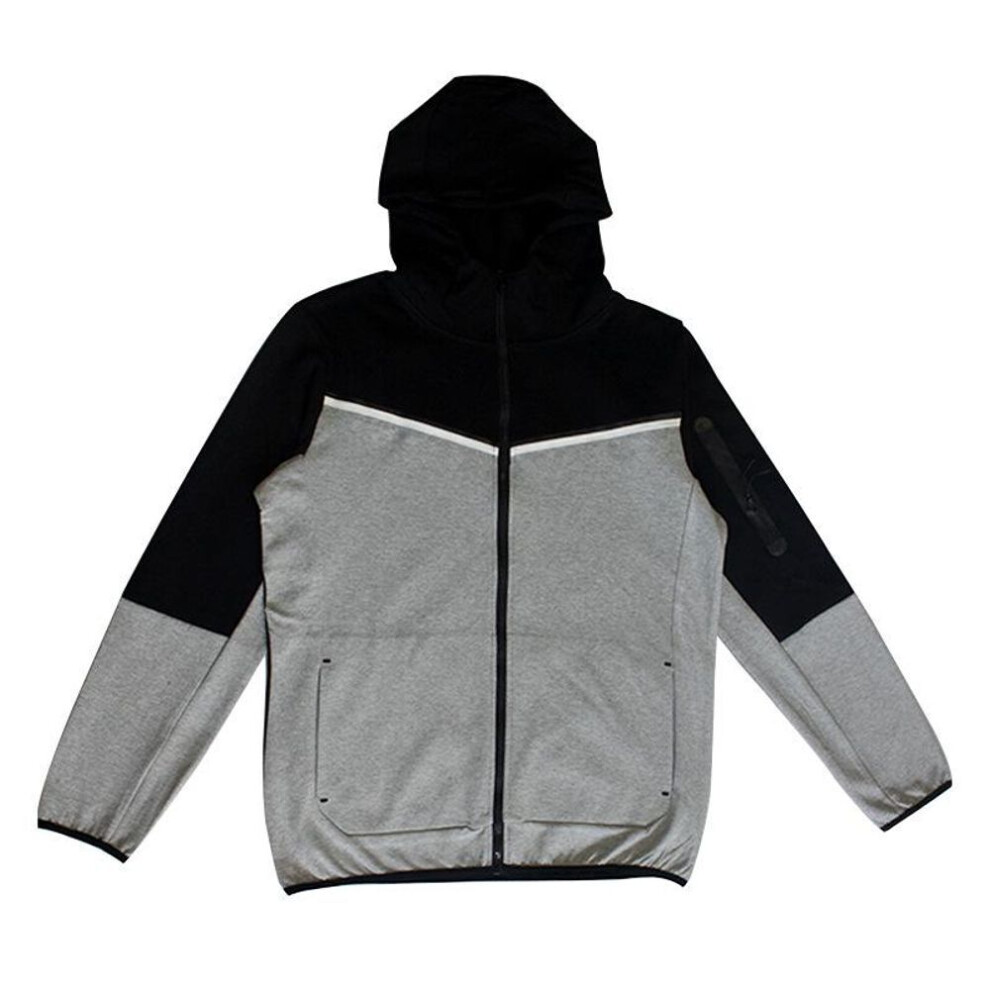 (black,gray, L) "2022 Men's Cotton Zip-Up Hoodie Sweatshirt - Spring/Autumn Casual Long Sleeve Jacket