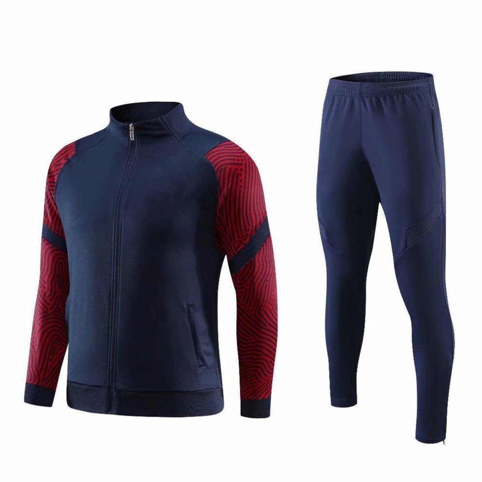 (royal blue, XS) "Kids' Unisex Long-Sleeve Football Training Suits – Customizable Autumn/Winter Sports Jackets