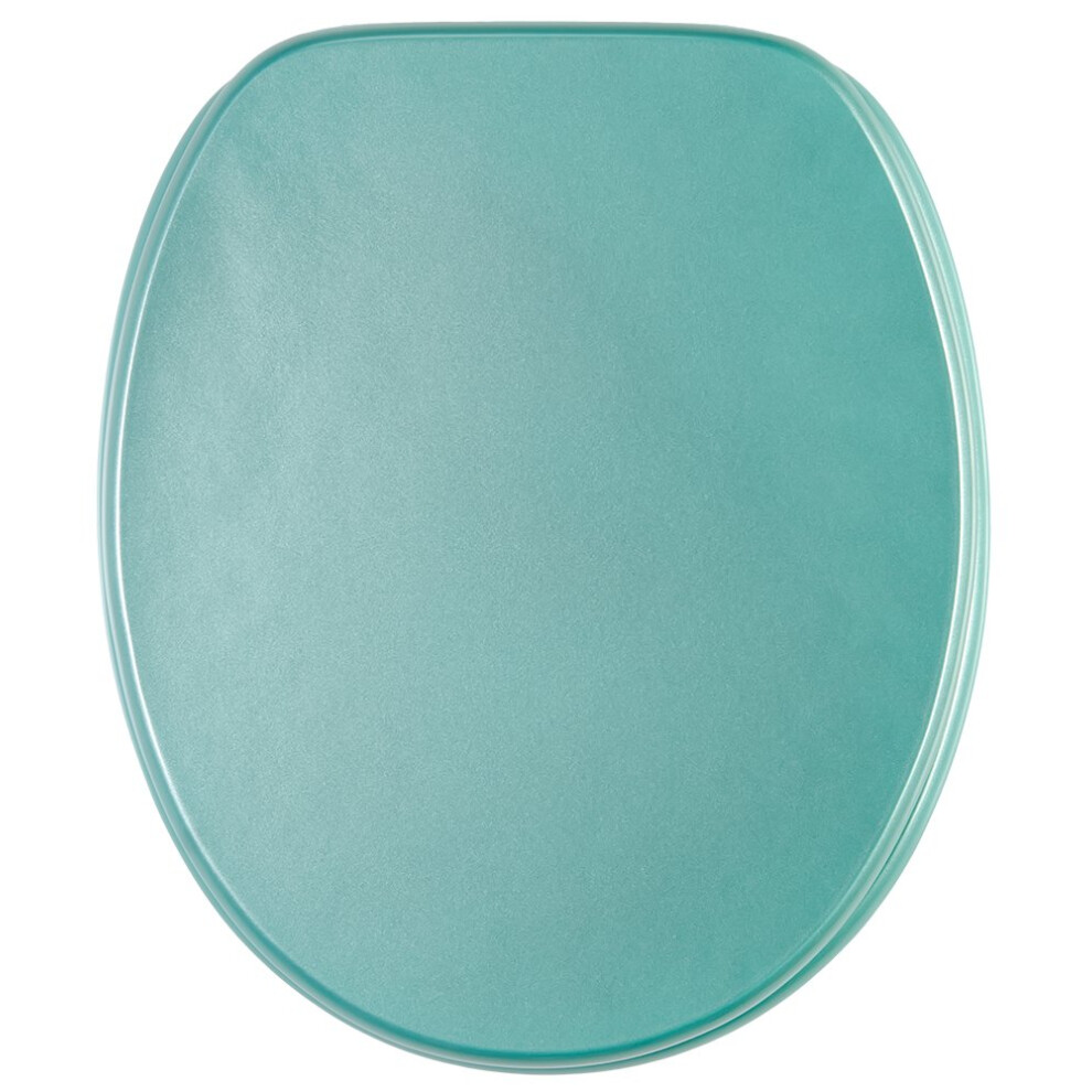 Sanilo Soft Close Toilet Seat, Stable Hinges, Easy To Mount, Wooden Toilet Seat Glittering Turquoise 820103642682