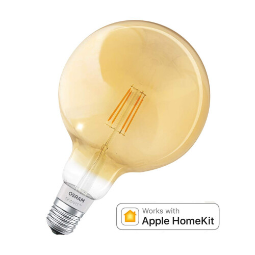 OSRAM OSRAM SMART+ LED Filament Globe Gold, Bluetooth Lamp with E27 Socket, dimmable, for 50W Light Bulb, warm white 1